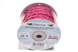 Тесьма отделочная "ЗИГ-ЗАГ" 5 мм 30 м №036 брусничный