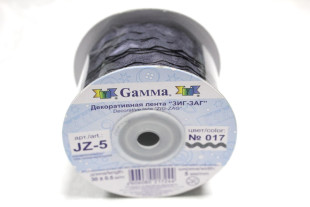 Тесьма отделочная "ЗИГ-ЗАГ" 5 мм 30 м №017 серый