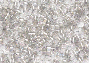 Бисер Япония MIYUKI Delica цилиндр 10/0 5 г DBM-0107 серый ирис прозрачный
